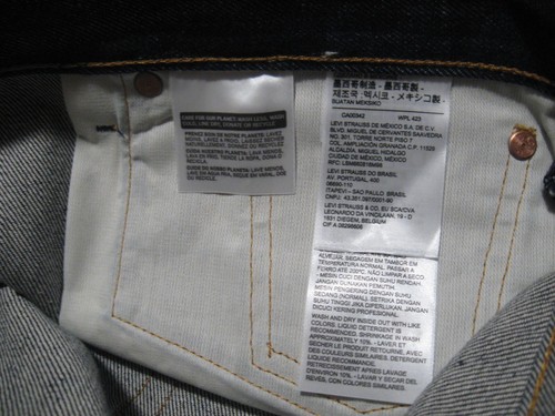 Original Levi Struss 501 passend schrumpfen 42W x 38L roh ungewaschene Denimhose Jeans - Bild 8 von 9