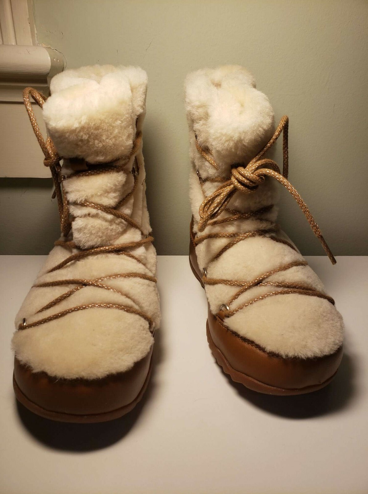 FitFlop Superblizz Beige / Brown snow boots US KIDS 4 UK 3 EU 36 Fit Flop RARE image 5