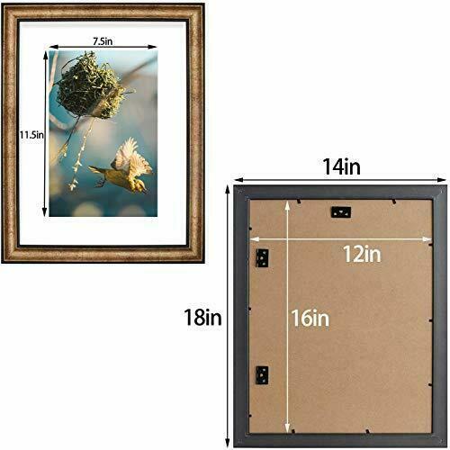 2-Pack 12x16 Picture Frame with White Mat for 8x12 Photo Vintage Antique Style - Bild 7 von 7