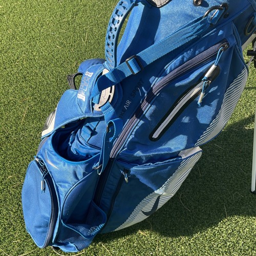 Nike Air Sport Golf Stand Bag w/ Dual Strap - 8 Way Dividers - White/Black/Blue - Picture 3 of 9