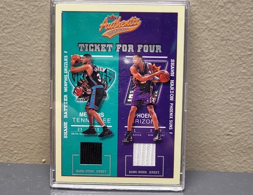 Battier/Marion/ Bibby/ Carter Card 2002-03 Fleer Authentix Ticket for Four #5 - Picture 2 of 2