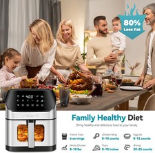 6.2QT 1500W Air Fryer Oven, Clear Windows