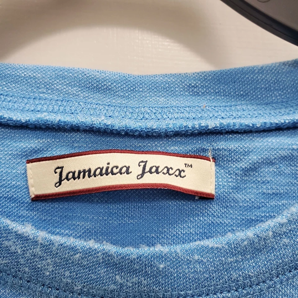 Camiseta tejida básica Jamaica Jaxx para hombre grande y alta azul jaspeado mezcla modal talla XXL Foto 3 de 4