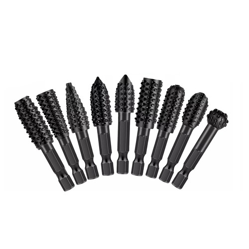 10x 1/4in Shank Steel Rotary Burr File Rasp Drill Bits Tool For Wood Carving - Picture 3 of 14