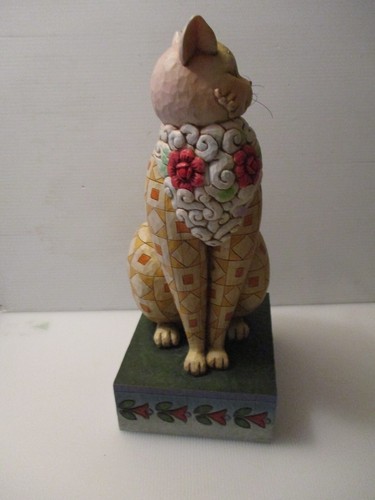 Jim Shore Heartwood Creek 2006 Large Orange Cat Red Flower 17¼"Tall 4007764 MWT - Picture 5 of 5