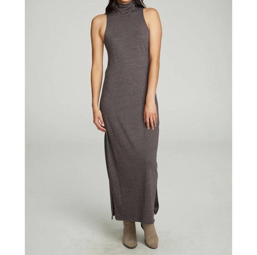 Robe maxi neuve Chaser Maci marron faucon jersey col roulé femme taille M