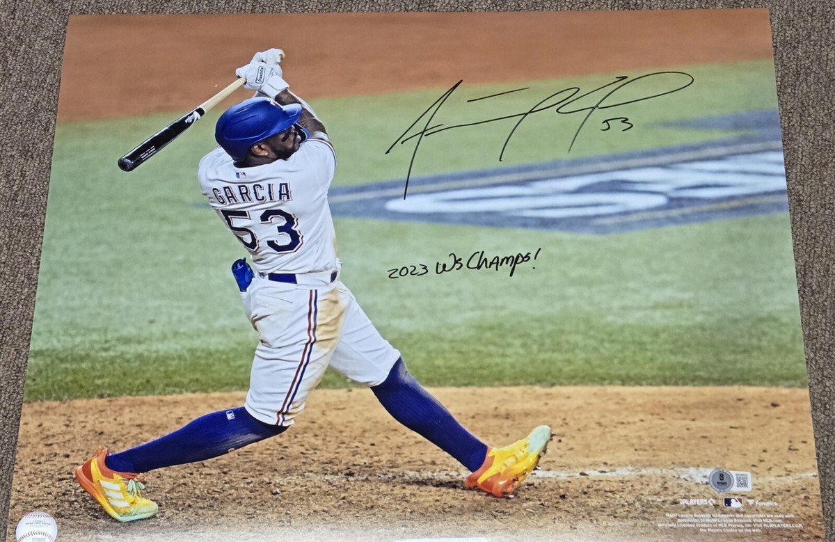 Adolis Garcia Signed Champs Texas Rangers 2023 World Series