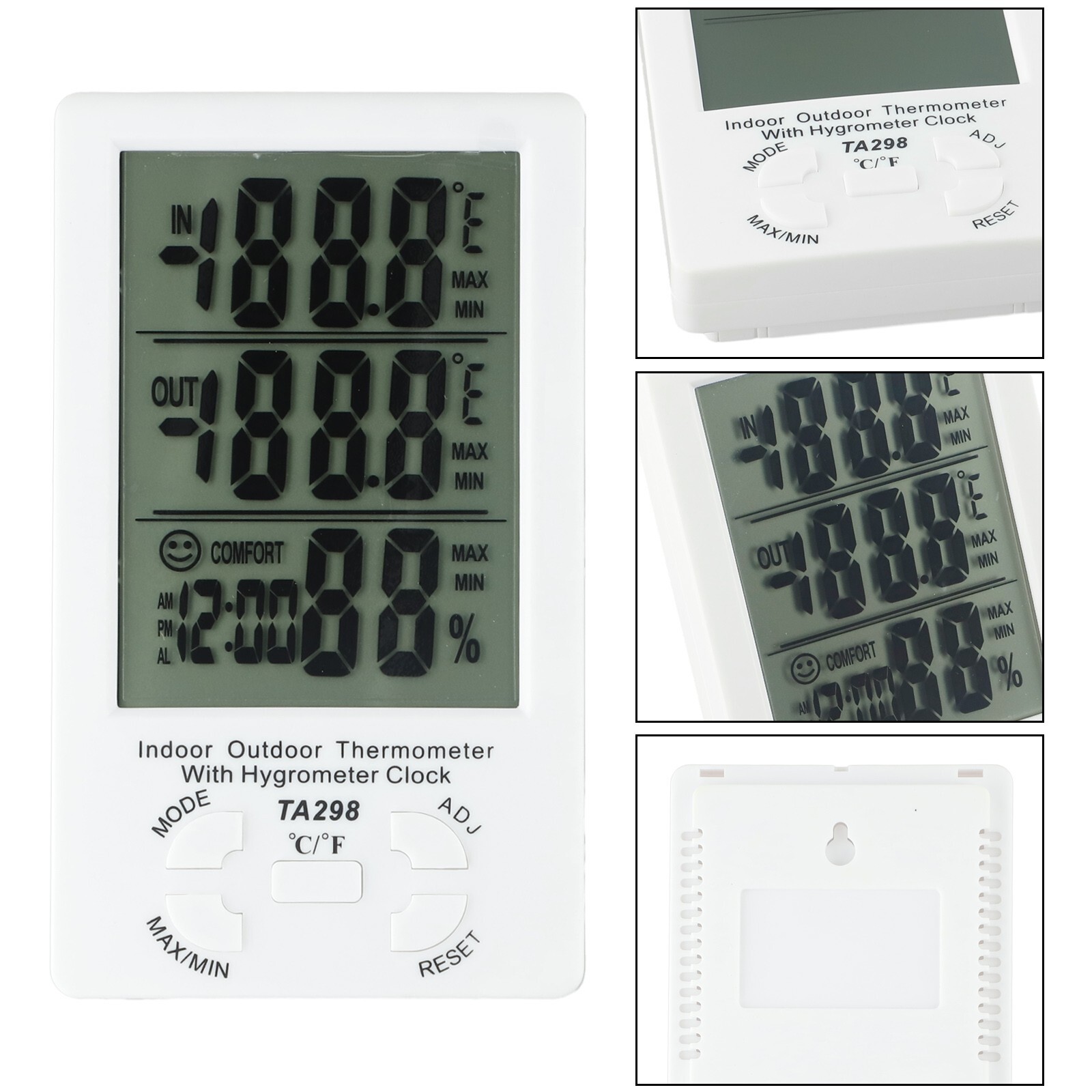 KTJ TA298 Indoor Outdoor Thermometer Hygrometer for Home and Office Use