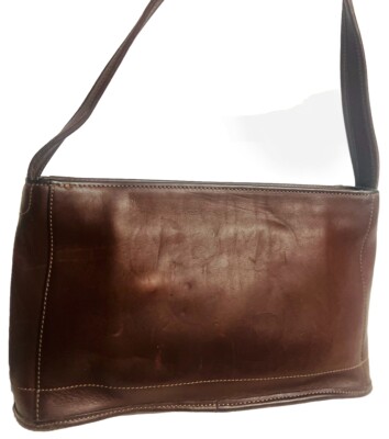 VINTAGE COACH BLEEKER HOBO SHOULDER BAG BROWN RUGGED LEATHER