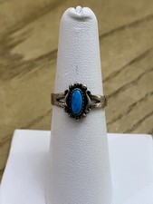 Wheeler Mfg. Vintage Navajo Inspired 925 Sterling Turquoise Stone Ring Sz 6.25