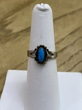 Wheeler Mfg. Vintage Navajo Inspired 925 Sterling Turquoise Stone Ring Sz 6.25