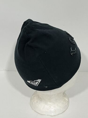 Women’s Roxy Black Fleece Beanie With Stiched Moniker - One Size - Picture 3 of 3