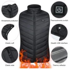 NEW Heated Vest Warm Body Men Women Heating Coat Jacket Winter Clothing