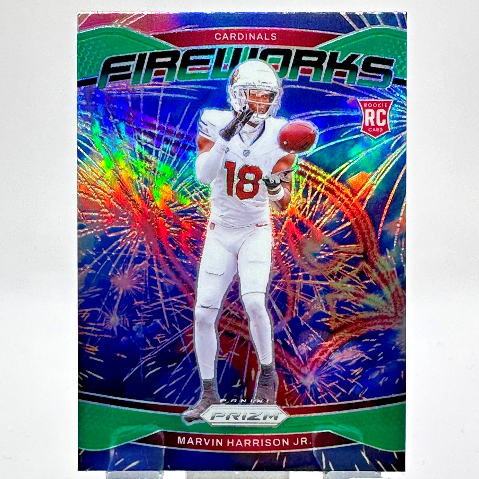 2024 Panini Prizm - Fireworks Marvin Harrison Jr. #20 Green Prizm (RC)