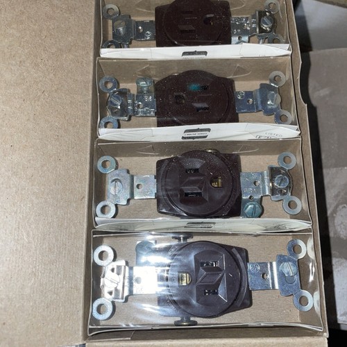 (C)(QTY 10) Arrow Hart 5251 Single Receptacle Side Wired 15A125V 2P 3W Nema 5-15 - Picture 5 of 8