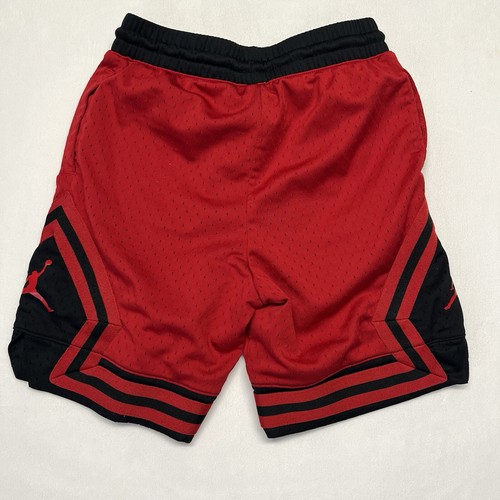 Air Jordan Dri-Fit Jersey Shorts Jumpman Red Diamond Stripe Pattern Youth M - Picture 2 of 6