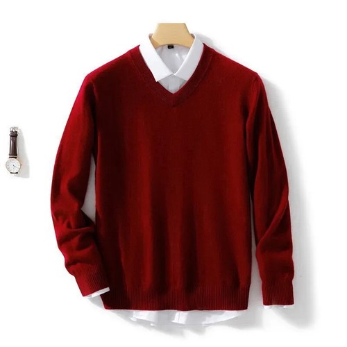 Maglione Morbido Cashmere Abbigliamento Uomo Autunno Inverno Pullover Business Casual - Foto 29 di 30