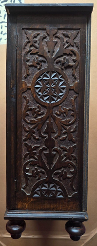 Antiker Jugendstil Hängeschrank handgeschnitzt, - Bild 3 von 6