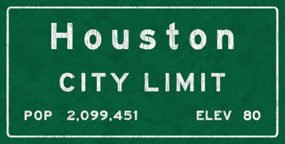 Houston City Limit Metal Sign, Texas, Population, Census, Travel