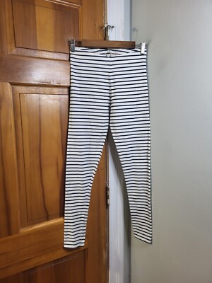 Boden Girls Striped Leggings White Navy Sz 13-14Y *Piling*