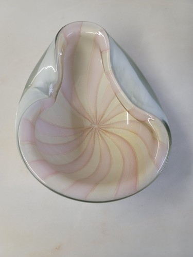 Murano Circus Tent Swirl Bowl Pink Barbini (80) - Picture 22 of 24