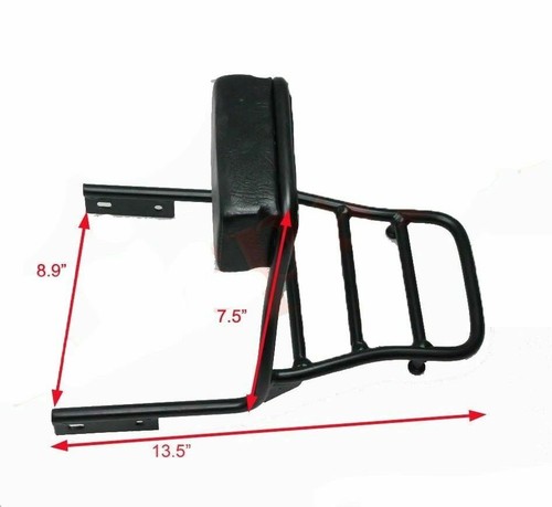 Fits Royal Enfield Classic Rear Passenger Backrest With Carrier Black AEs - Foto 2 di 6