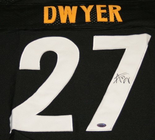 Camiseta deportiva negra firmada por Jonathan Dwyer de los Pittsburgh Steelers auto talla 44 GTSM holográfica - Imagen 5 de 12