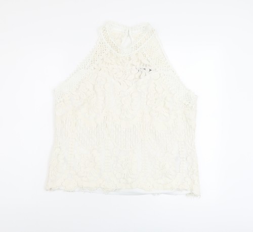 Lipsy Womens Ivory Polyamide Basic Blouse Size 18 Halter