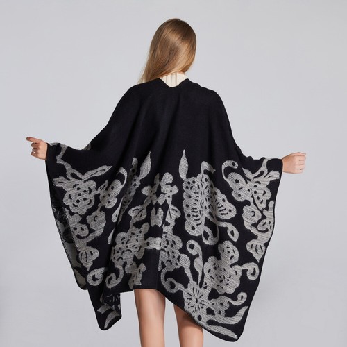Luxury Celeb Cashmere Like Poncho Blanket Wrap Shawl Cape Cloak Mantle Scarf Big - Picture 20 of 81