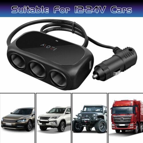 3Way Car Socket Splitter with Dual USB Charger for Multiple Devices Hot T9 - Picture 7 of 12