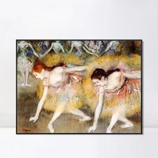 Framed Canvas Giclee Print Art Dancers Bending Down by Edgar Degas Home Decor