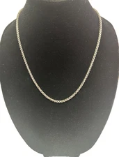 LOVELY DAVID YURMAN STERLING SILVER BOX CHAIN WITH GOLD TAG 21.25" 4MM