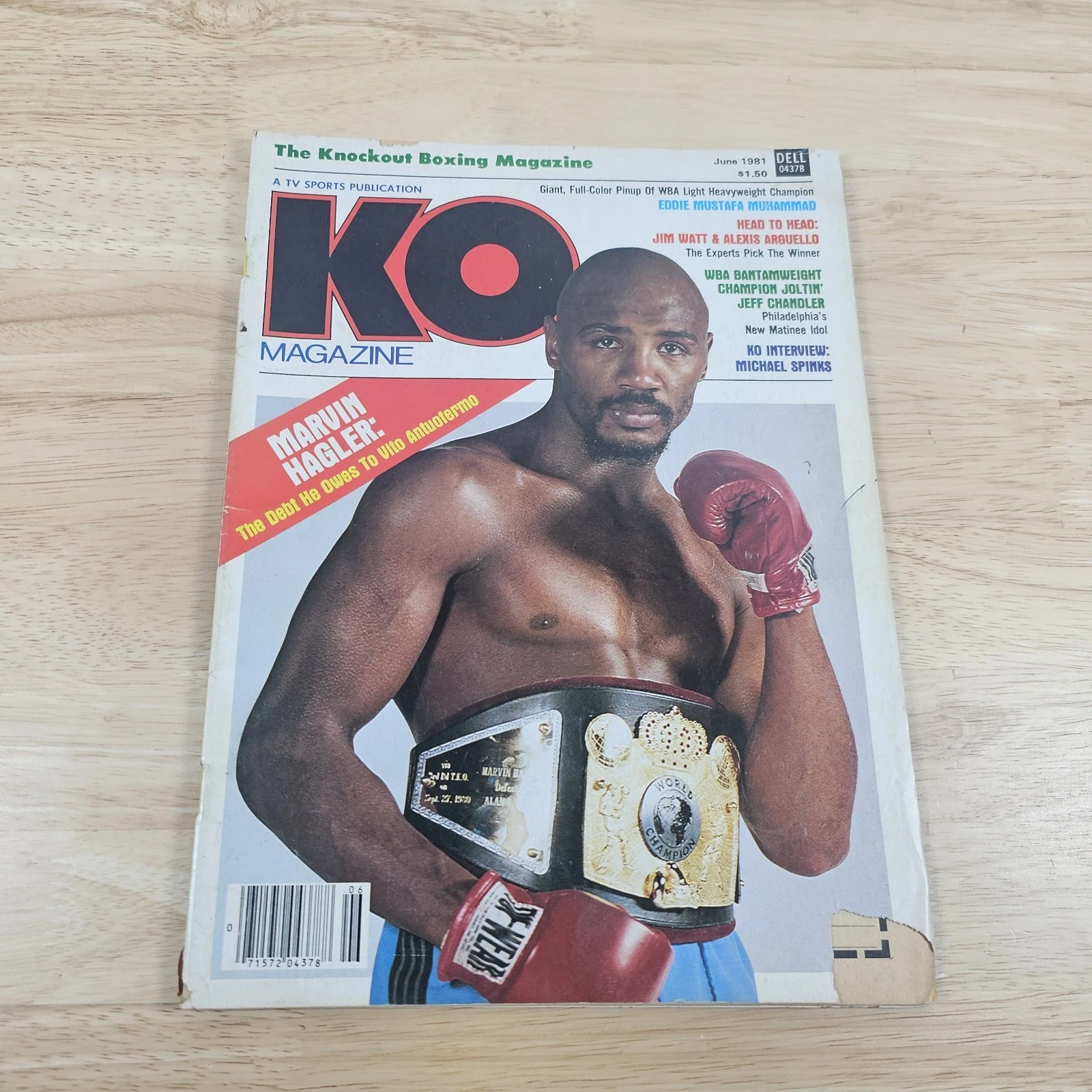 KO Magazine June 1981 Marvin Hagler Cover w/ Eddie Mustafa Muhammad Poster - 画像1/12