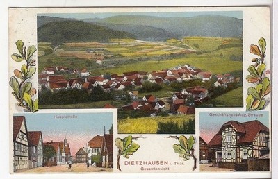 AK Dietzhausen in Thüringen 1926 Hauptstraße Geschäftshaus  Gesamtansicht
