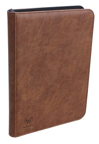 504 Pockets Classical Brown Leather Card Binder, Premium 9-Pocket Trading Car...