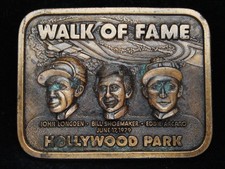 PC09151 NOS VINTAGE 1970s  WALK OF FAME HOLLYWOOD PARK  HORSE RACING BUCKLE