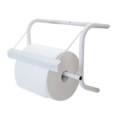 BRICOQUI Portarotolo a parete metallico bianco supporto rotolone bobina carta asciugamani
