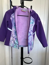 Free Country Insulated Girls Youth 7/8 Purple  Rain Coat. Polyester. EUC