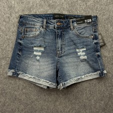 Kendall Kylie The icon Cuffed Jean Shorts Women's Size 7 / 28 Distressed NWT