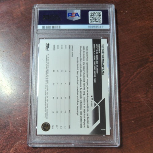 2023-24 Topps Chrome Speckle Refractor #1 Victor Wembanyama 163/299 RC PSA 9 SP - Zdjęcie 2 z 3