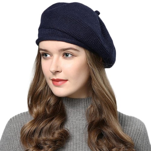 Dark Green Crochet Beret Beanie - Thin Fashion Hat For Women, French Artist Style, One Size - View #6
