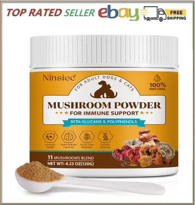 Mushroom Supplement Powder for Dogs & Cats, Turkey Tail Mushroom for Pets, Lipom