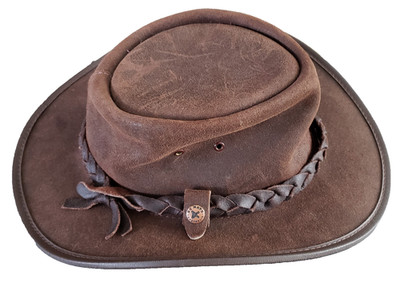 BC Australia s Leading Leather Hat Genuine Steer Hide Hand Made HAT Size SMALL