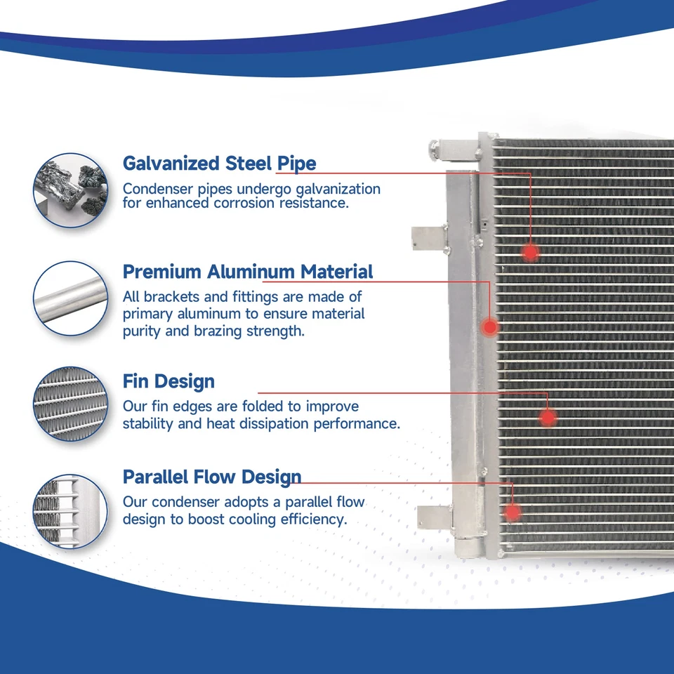 3766 A/C Air Conditioner Condenser for 2009 2010 2011 2012 2013 2014 Acura TL - Imagem 3 de 4
