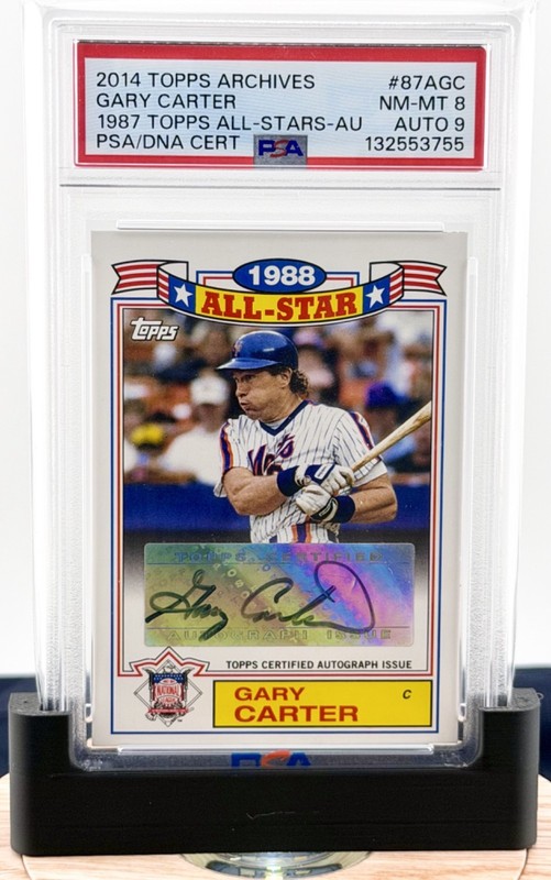 2014 Topps Signature Series 1987 Buyback Gary Carter Auto /5 PSA 8 METS HOF