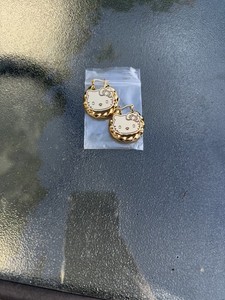 Authentic Hello Kitty Hoop Earrings Gold Plated Non Tarnish 30MM