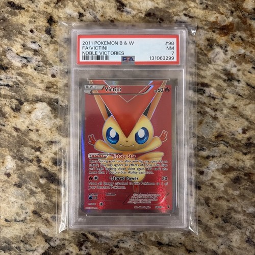 2011 POKEMON BLACK & WHITE NOBLE VICTORIES #98 FULL ART/VICTINI PSA 7