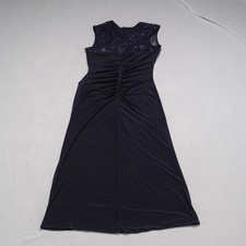 R M Richards Navy Blue Sequin Lace Evening Gown - Size 12