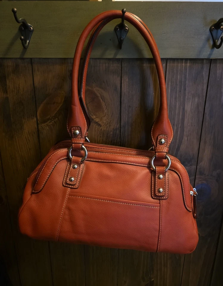 Винтажный красный Tagninello 3 на молнии отсек кожаная сумка новый без ЯРЛЫКОВ - Изображение 3 из 4