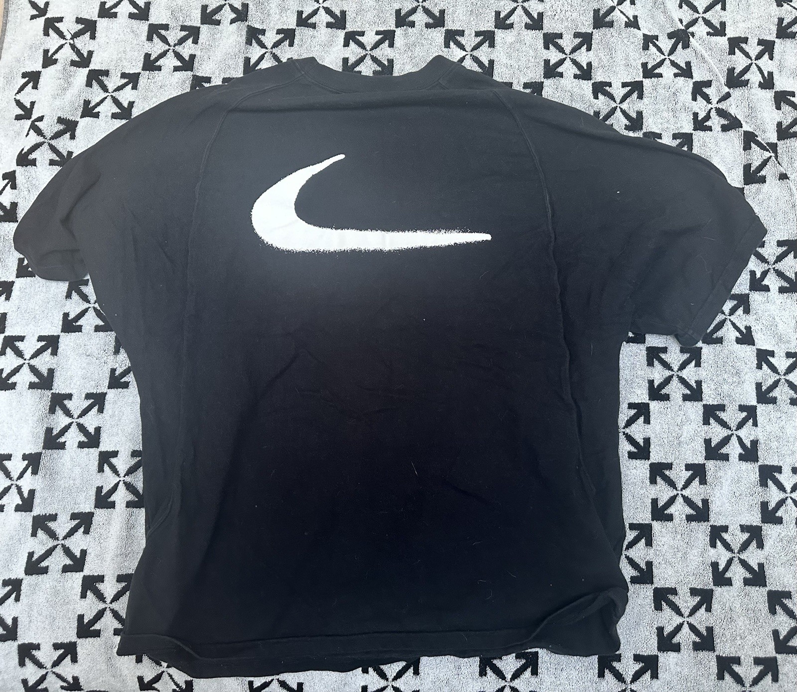 OFF WHITE X NIKE T shirt Nike X Off bianca manica corta taglia M maglietta media a pois con etichetta